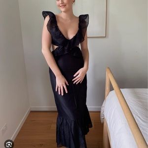 SIR. Franc Frill Midi Dress Black Size 1 (4 US)